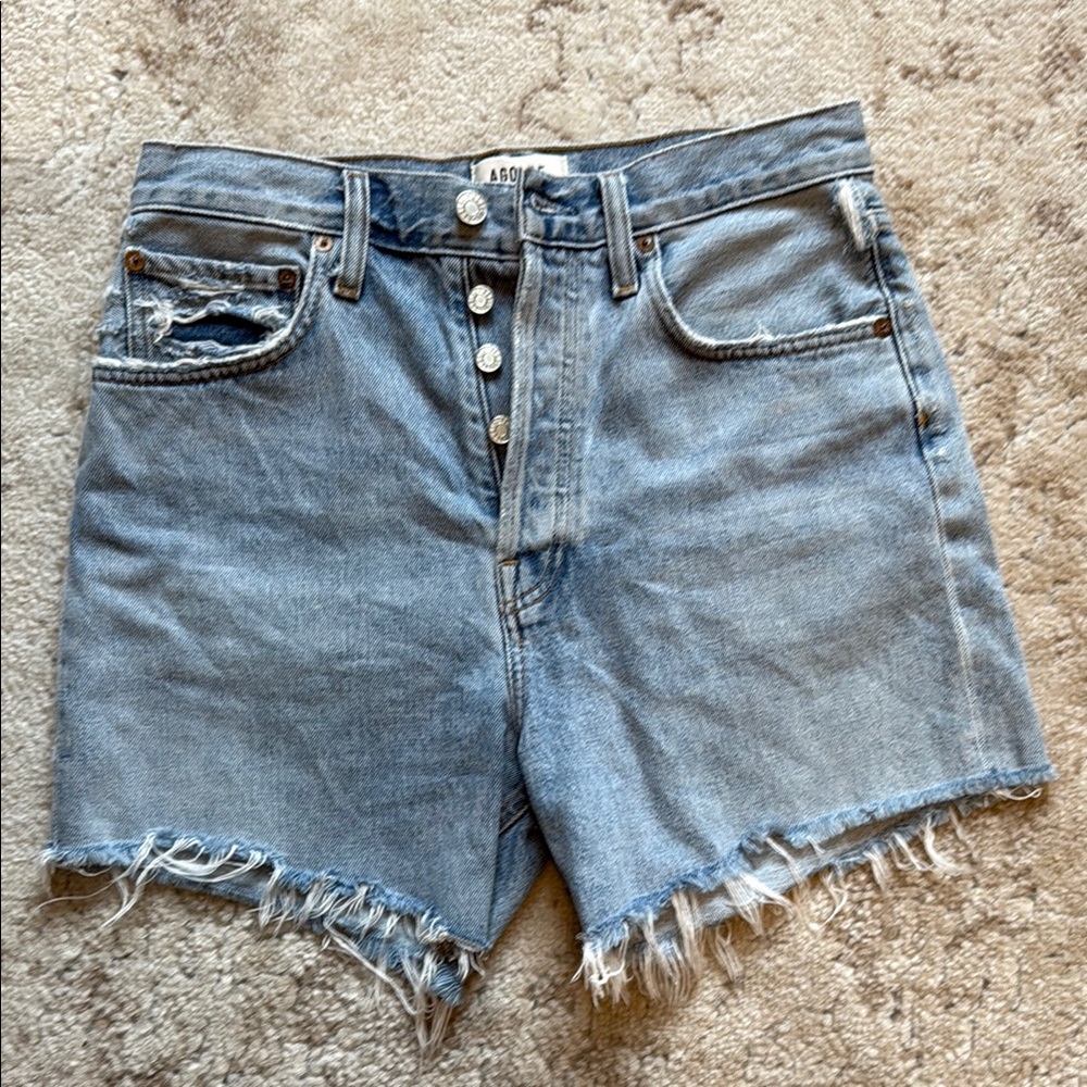 Agolde Dee Blue Jean Shorts High-Waisted